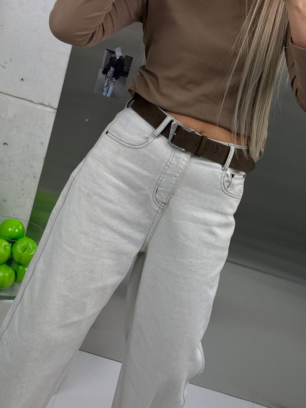 Брюки джинсовые женские арт.: 220 бежевый