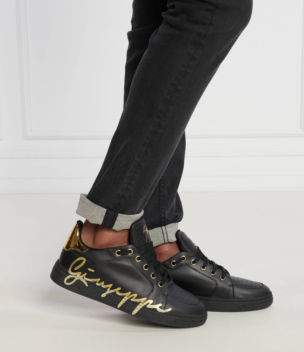 Кожаные кроссовки sop lav.majestic/buc power Giuseppe Zanotti - черный(RM40006)