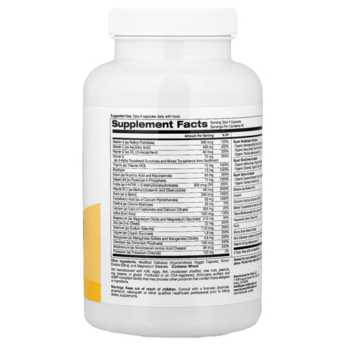 Super Nutrition, мультивитамины для мужчин, с суперадаптогенами, зеленью, специями и витамином A, без железа, 240 растительных капсул