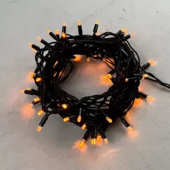 Гирлянда Нить 10 м., желтый, 220В, 75 LED, Провод Черный Каучук, IP65, LTC (LL75-1-2Y)