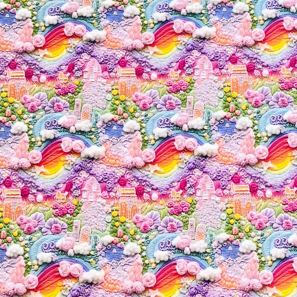 ИМИТАЦИЯ ЦВЕТОЧНОЙ ВЫШИВКИ #1, отрез 0,85 % хлопок Handmade Fabrics 1