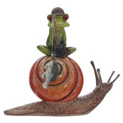 GAEM Фигурка декоративная "Лягушка на улитке", L12,5 W7 H11,5 см