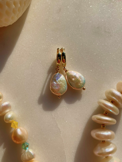 Серьги Овалы из жемчуга