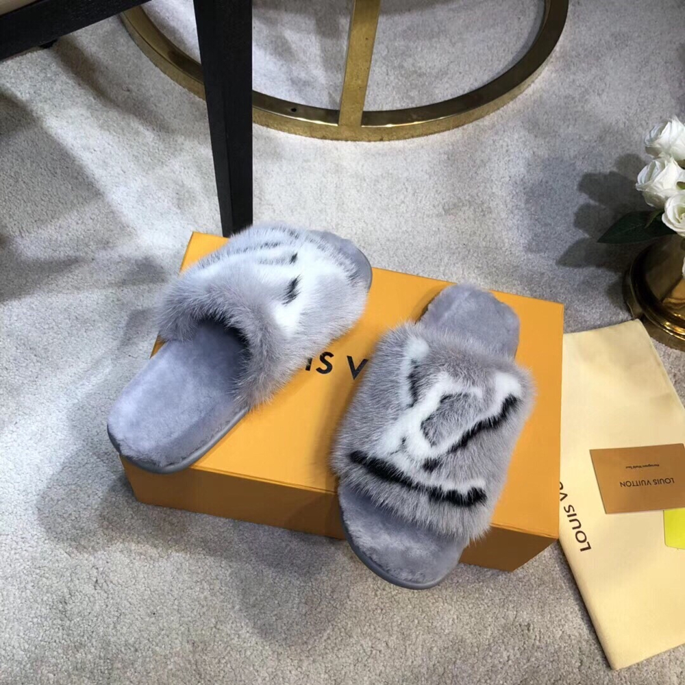 Louis Vuitton Fur Slide
