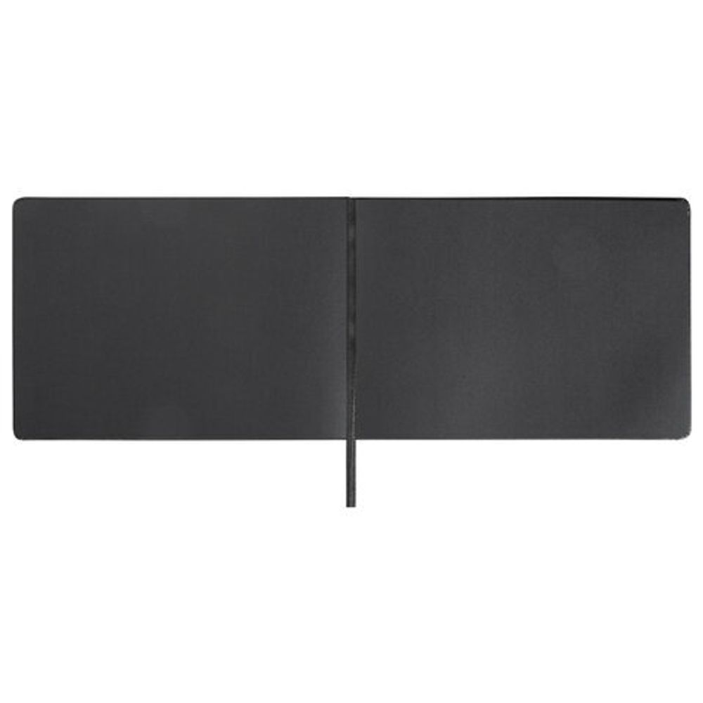 Скетчбук, черная бумага 140 г/м2 210х148 мм, 80 л., КОЖЗАМ, резинка, карман, BRAUBERG ART, черный, 113205