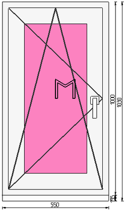 Пластиковое окно 1000 х 550 ТермА Эко + Москитная сетка