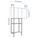 Книжный шкаф -  ENHET IKEA/ ЭНХЕТ ИКЕА, 204х140 см, белый/под беленый дуб