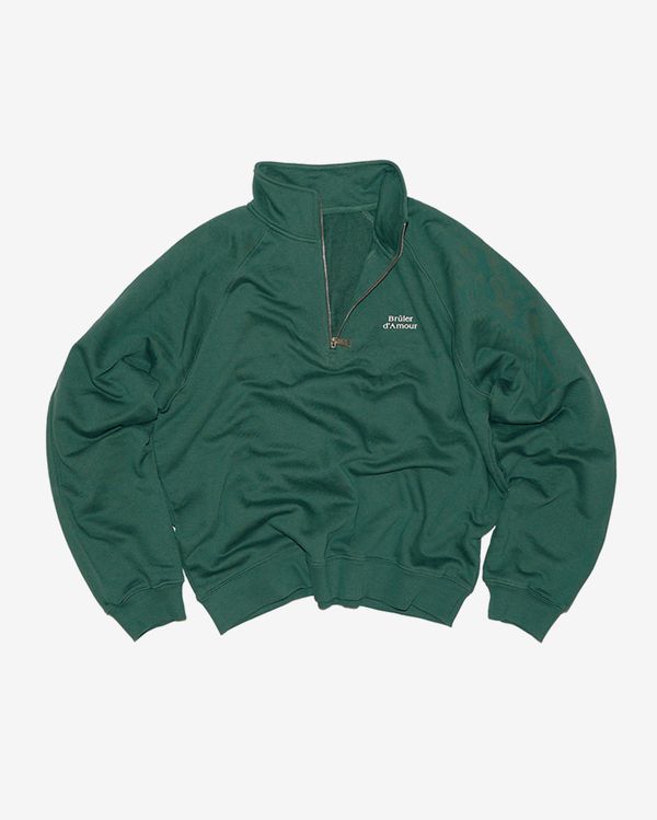 Толстовка Half-zip Liberté d'expression зеленая - фото 1