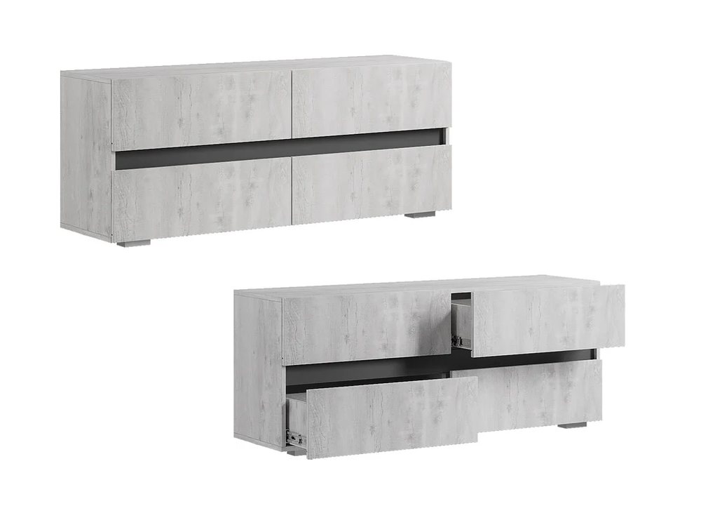 Тумба под ТВ Мрия ТБ-07 Бетон пайн светлый/графит