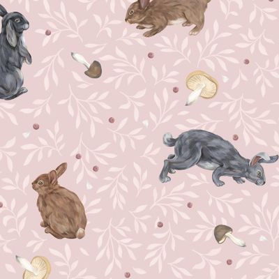 Лесные зайчики (розовый)