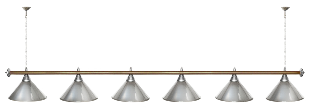 Лампа STARTBILLIARDS 6 пл. (плафоны зеленые,штанга золотая,фурнитура золото)