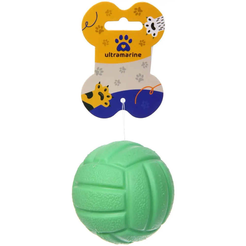 Игрушка - мячик для собак средних, мелких и крупных пород «ИГРУЛИК для Бро», цвет зеленый, d-7,5см (лейбл)