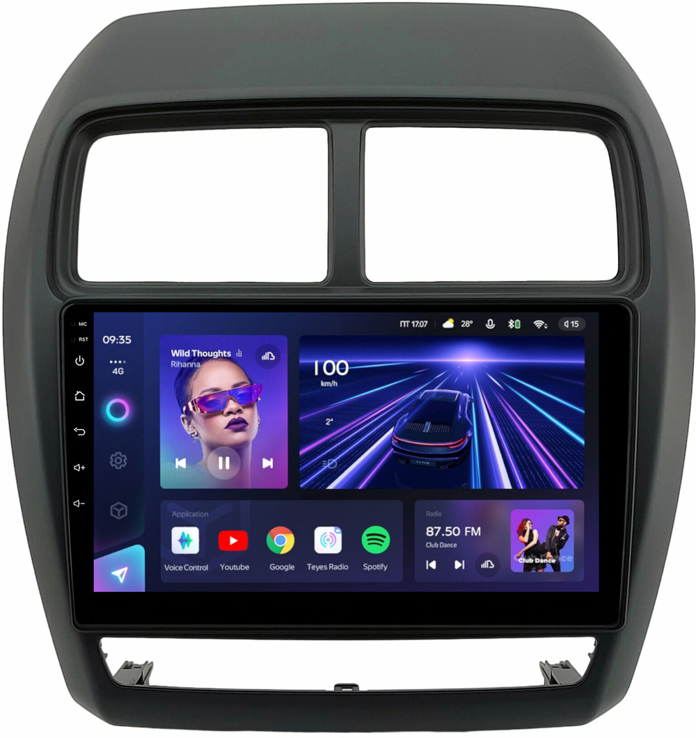 Магнитола для Mitsubishi ASX 2017+ - Teyes CC3 монитор 9" QLED на Android 10, ТОП процессор, 4Гб+32Гб, CarPlay, 4G SIM-слот