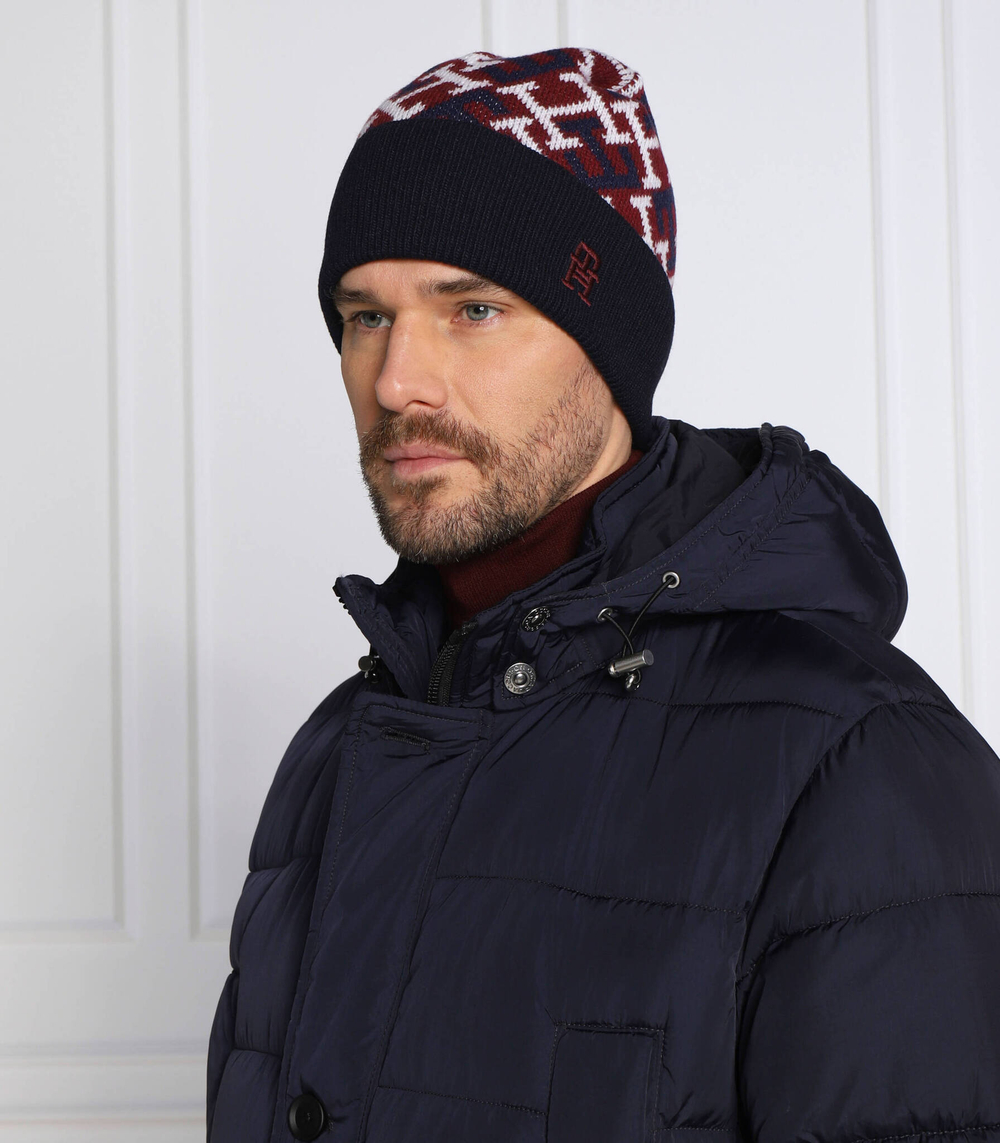 шапка th monogram Tommy Hilfiger - бордовый(AM0AM10491)