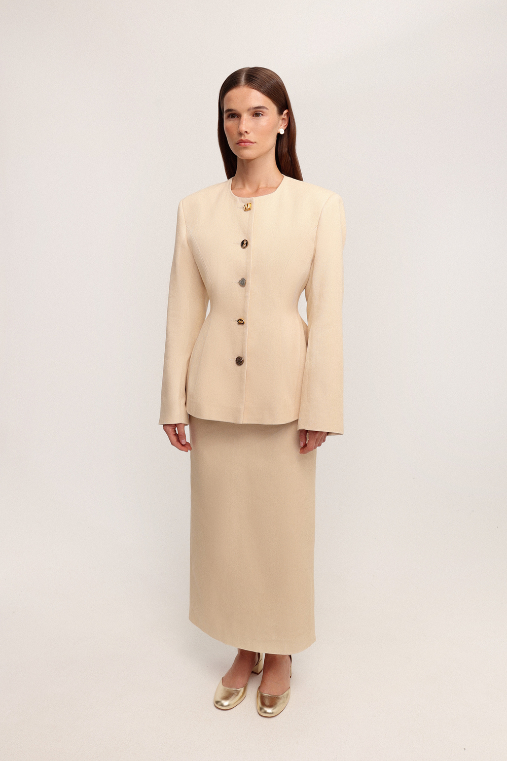 Жакет приталенный из денима