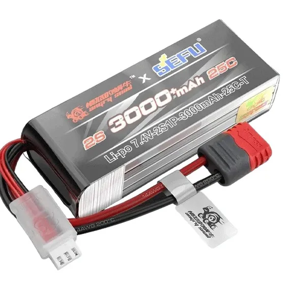 Аккумулятор Li-Po 3000mAh, 7,4V, 25C, T‐plug для автомодели MJX 14301