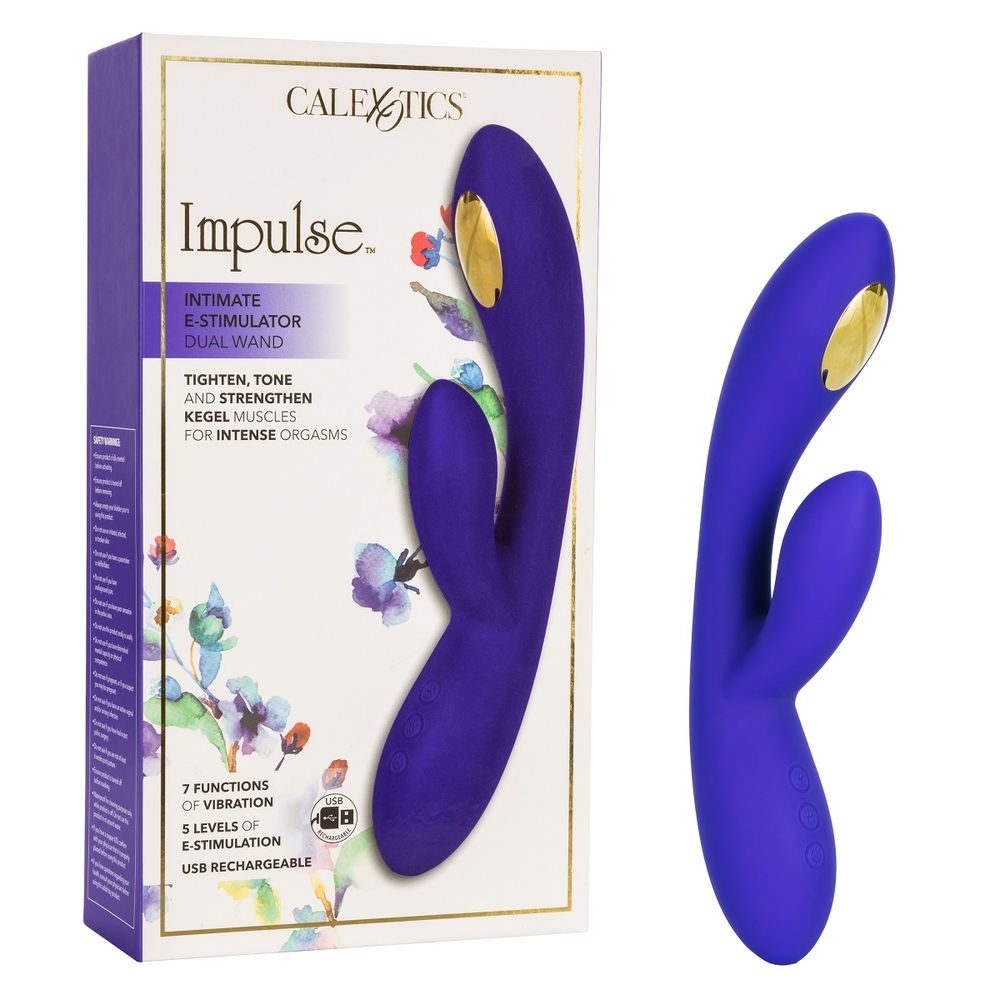 Вибромассажер кролик с электростимуляцией e-stimulator dual wand 21,5 см