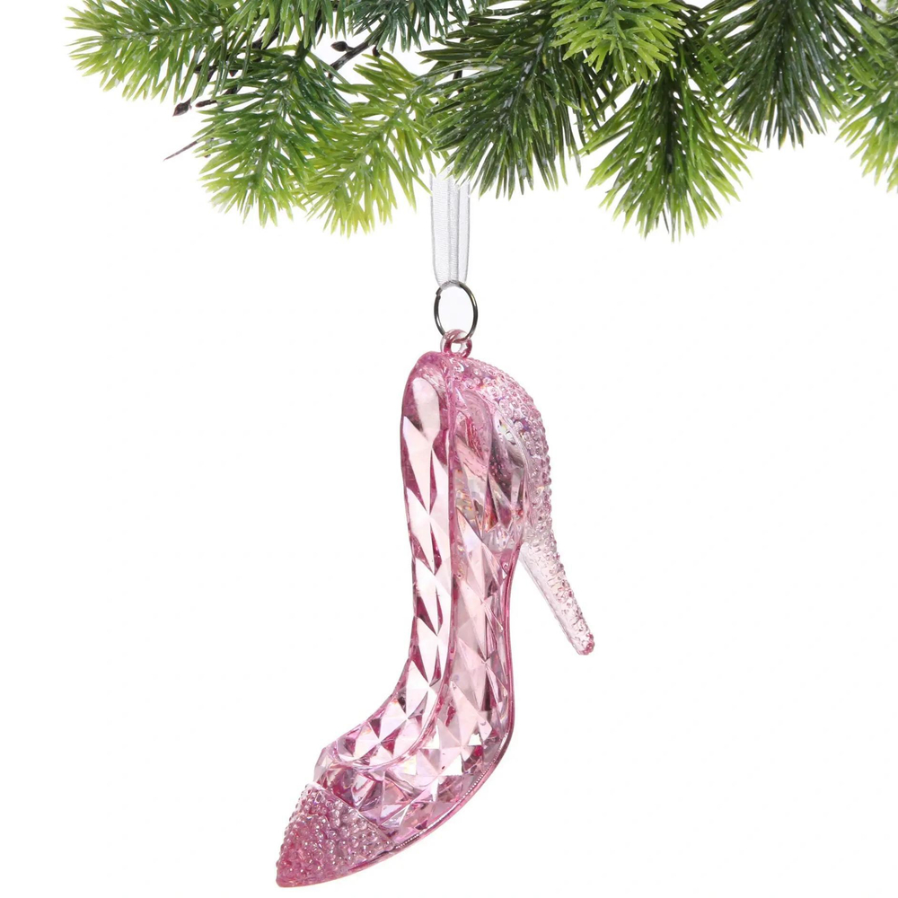 Подвеска «Хрустальная туфелька» 11*7,5 см, Розовый