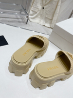 Prada Crochet Platform Slides