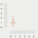 Крест женский православный из розового золота 585 пробы без вставок (арт. 701877-1002)