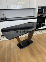 Кухонный раздвижной стол "Прадо", черный мрамор