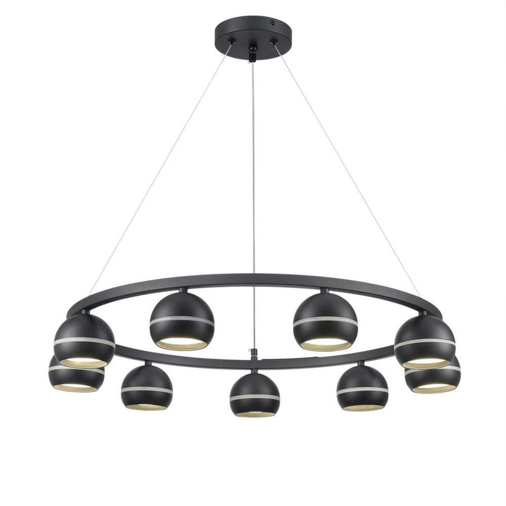 8242/9 COMFI LN26 245 черный металл Светильник подвесной LED GX53 8*7W 220V LUAZANA