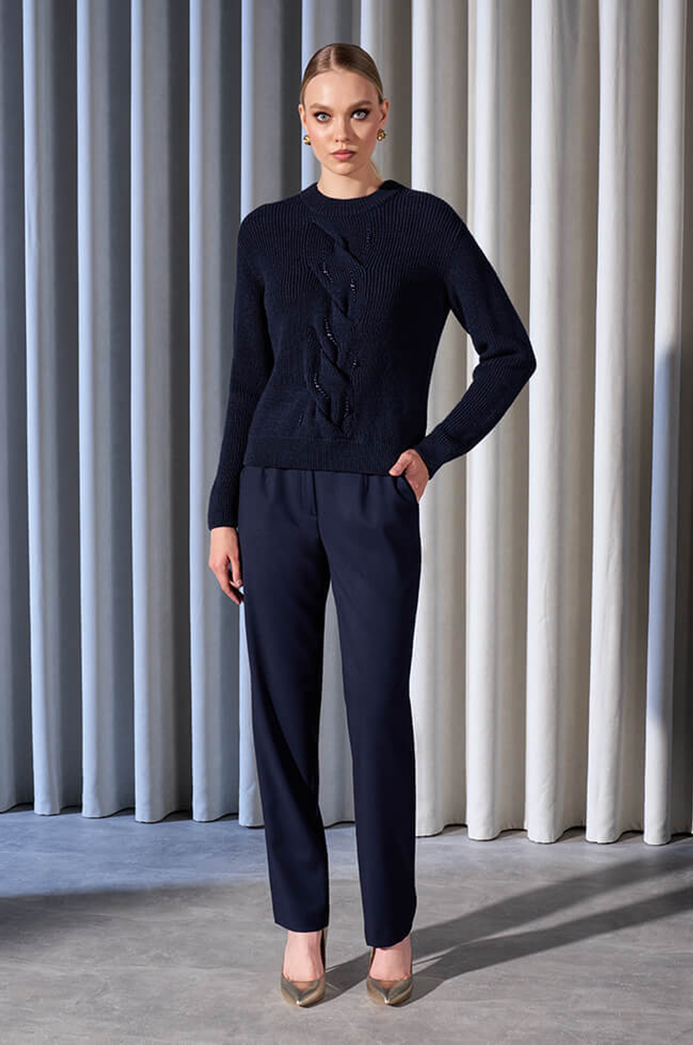 22956 Джемпер женский (темно-синий)