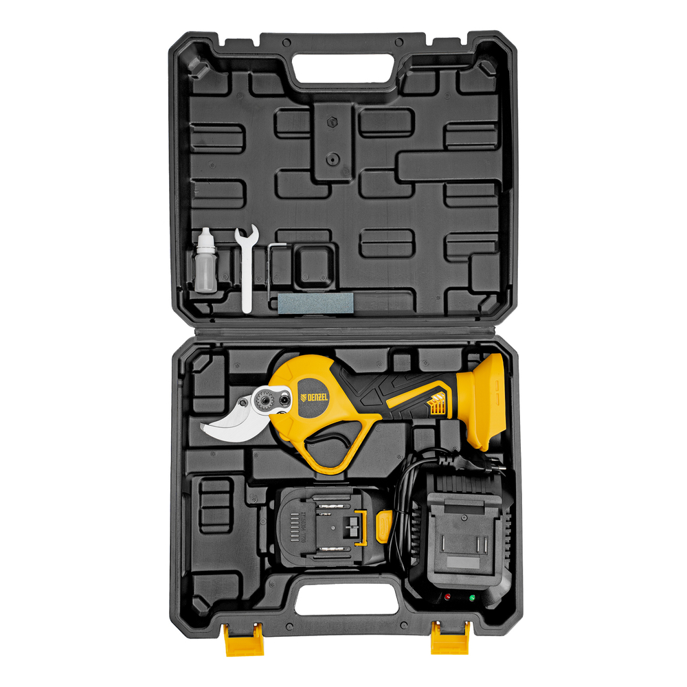 Секатор аккумуляторный, бесщет., CP-30BL, Li-Ion, 20 В, лезвия SK5 // Denzel