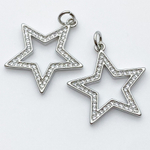 Подвеска Звезда, цвет серебро, размер 22*21 мм, цена за 1 шт