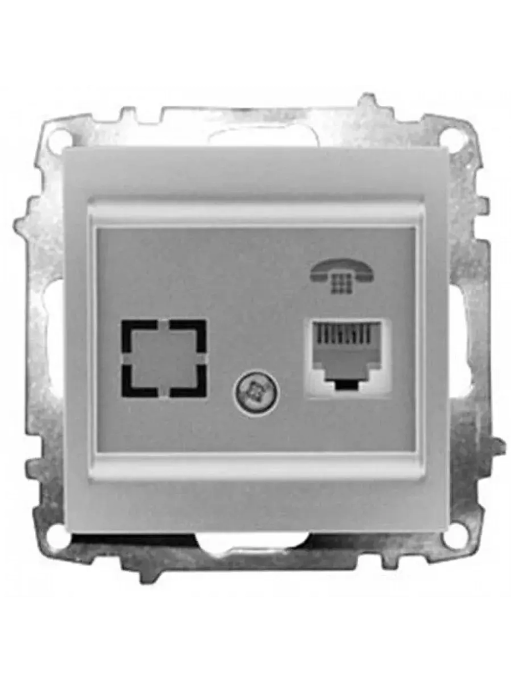 Механизм розетки ZENA  TF телефонная  серый
