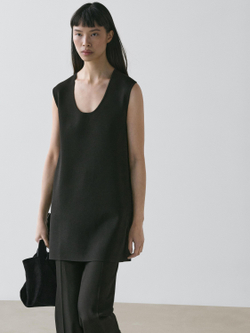 Massimo Dutti Струящееся мини-платье, черный