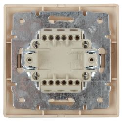 Выключатель Intro Plano 1-105-02 двухклавишный с подсветкой, 10А-250В, IP20, СУ, слоновая кость | Intro Plano Слоновая кость