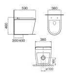 Унитаз приставной Grossman Smart GR-PR-5702 (580х380х460) белый, выпуск в стену, 1 место