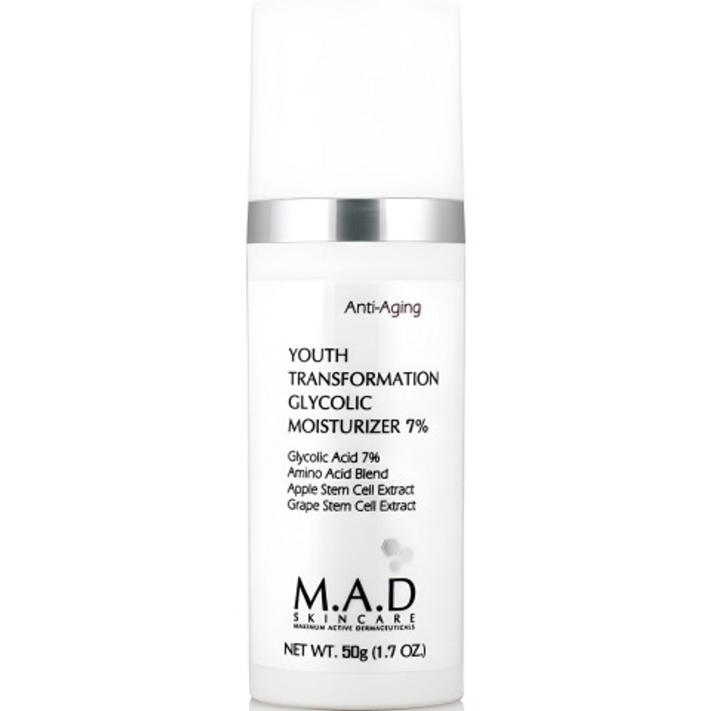 M.A.D. Skincare Омолаживающий увлажняющий крем с гликолевой кислотой | Skincare Anti-Aging Youth Transformation Glycolic Moisturizer 7%