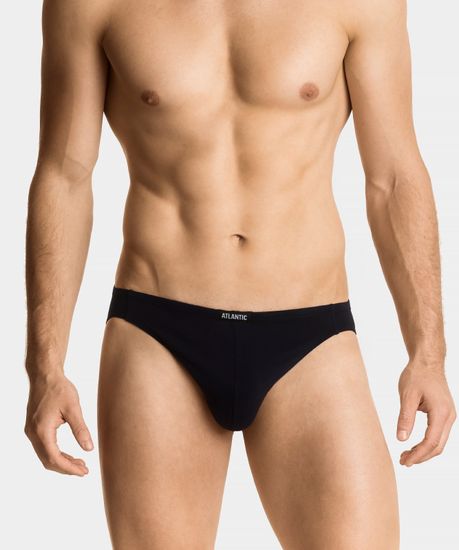 Мужские трусы (3шт) слипы мини Atlantic 3MP-119, бирюзовые + голубые + темно-синие