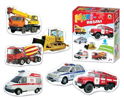 Макси-пазлы 6шт. Спецтехника в коробка (Р.с.)