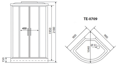 Душевая кабина Timo TE-0709P