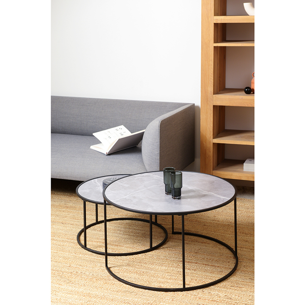 Набор столиков журнальных hans, D60 см и D80 см, серые