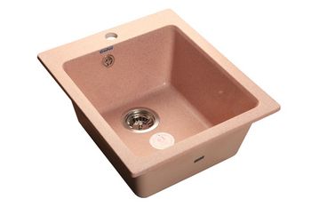 GRANFEST Мойка мрамор PRACTIC  GF-P--505  1-чаш. 505*430мм  розовый арт.GF-