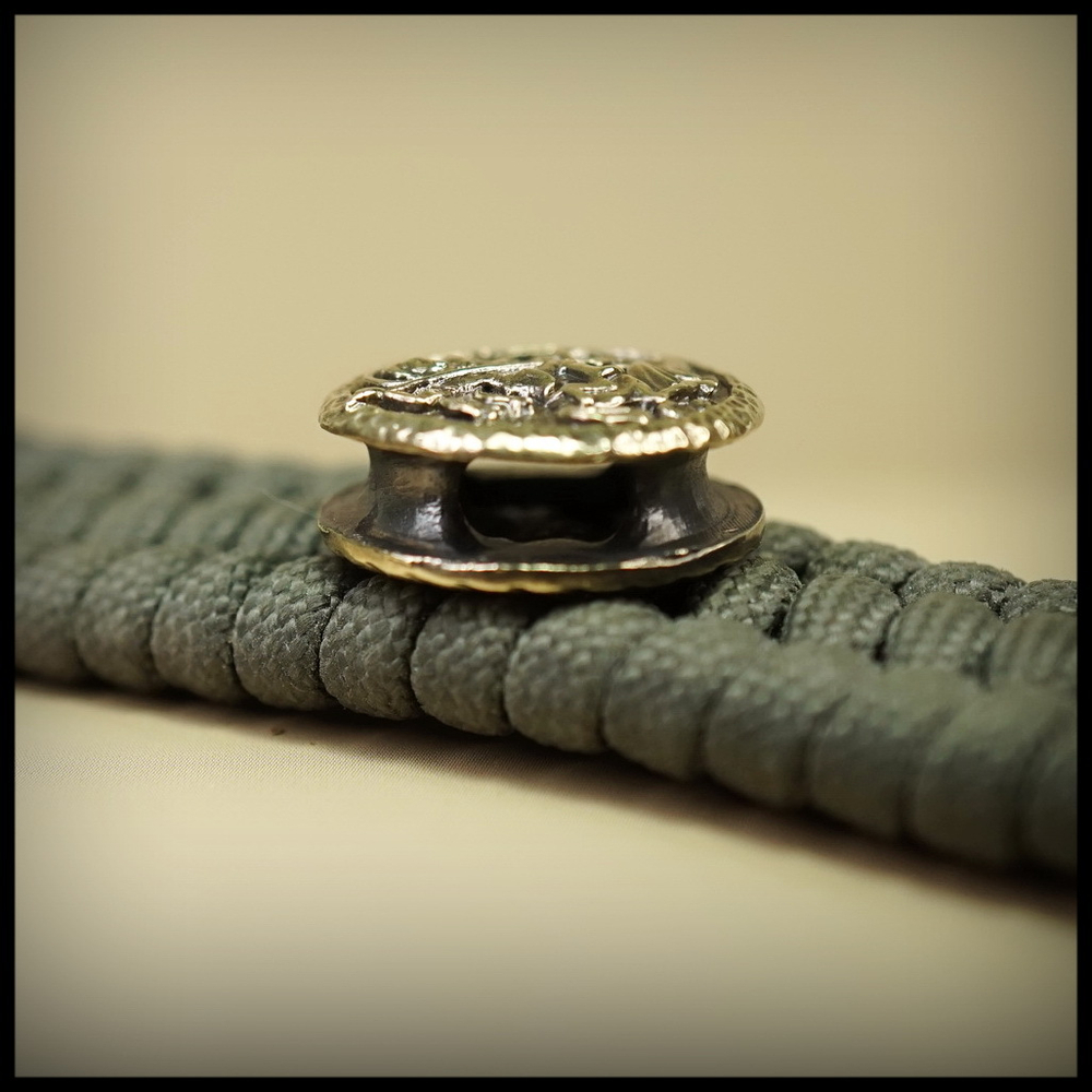 Бусина - вставка для браслета из паракорда "Георгий" , латунь