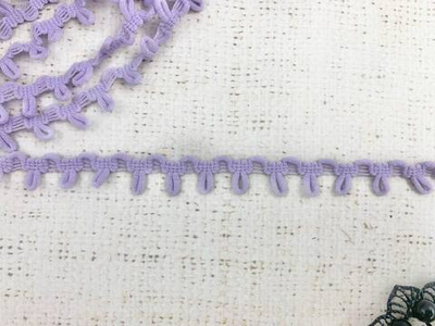 Тесьма с эластичными петлями, 8х10 м, ш. 1,5 см, сирень