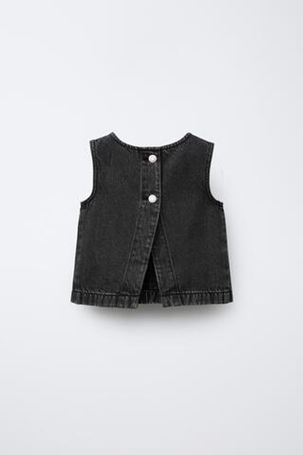 ZARA ТОП ИЗ ДЕНИМА, ЧЕРНЫЙ
