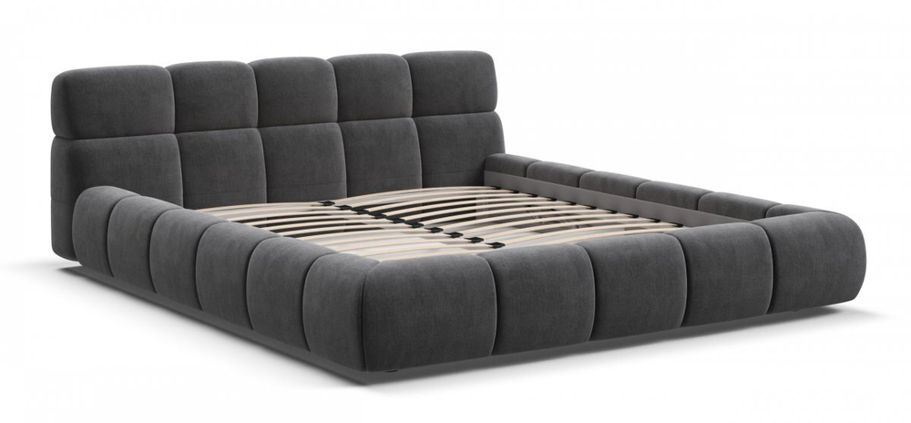 Босс Дрим Кровать+ПМ 160 Велюр Монолит серый