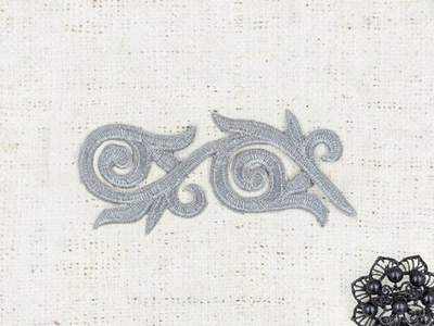 Термоаппликация орнамент, р. 13,5×4,5 см, серебро