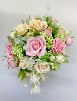 Букет из мыла ручной работы «Шебби Роуз» фото