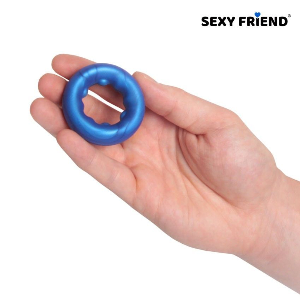 Эрекционное кольцо Sexy Friend синее, силикон, диаметр 2,8 см