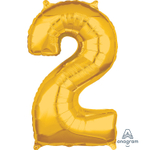 Шар фольгированный Цифра 2 66 см (Золотой)