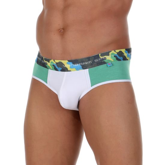 Мужские брифы зеленые с белой вставкой Van Baam VB50751