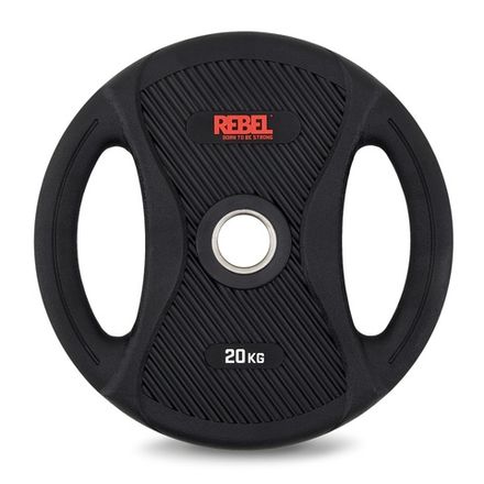Диск олимпийский обрезиненный с двумя хватами 20 кг REBEL