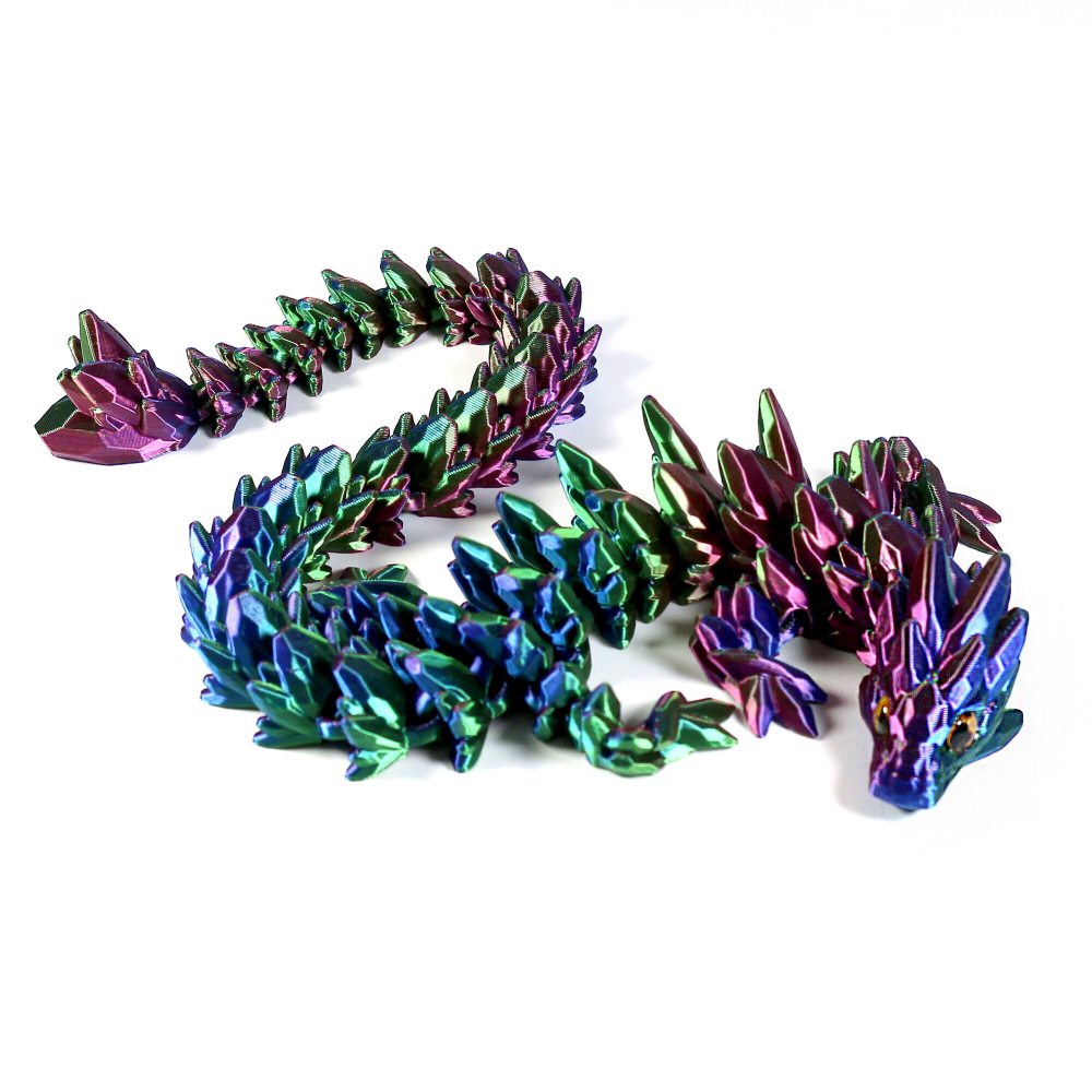 Дракон "каменный" игрушка антистресс, 3D фигурка дракона с глазами, красно-сине-зеленый, 45 см.